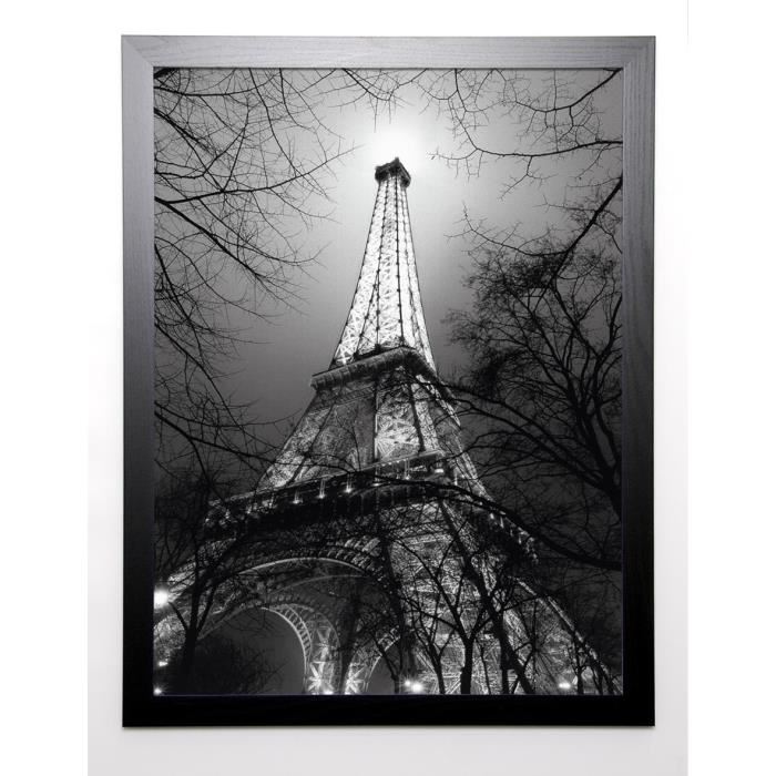 CARRARA ANTOINE Image encadrée Sa Majesté La Tour Eiffel 67x87 cm Gris