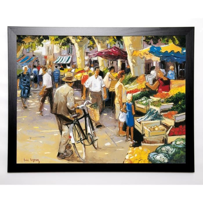 DEYMONAZ ANDRÉ Image encadrée Au marché 67x87 cm Multicolore