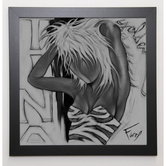 FAREL Image encadrée Tina  57x57 cm Gris