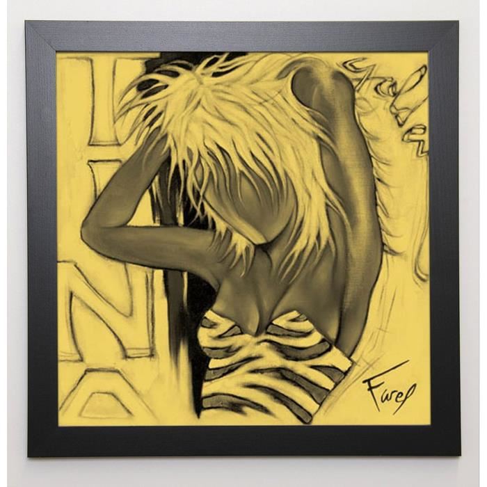 FAREL Image encadrée Tina  57x57 cm Jaune