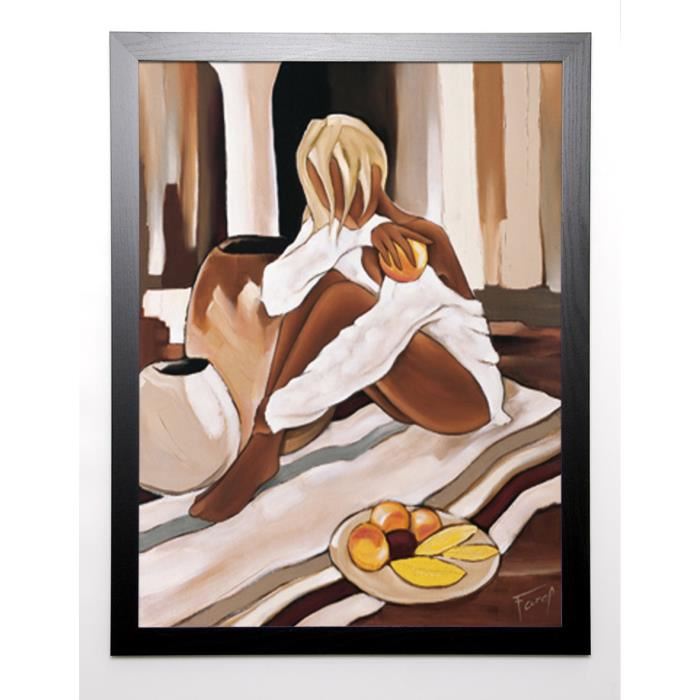 FAREL Image encadrée Pomelos rosés 67x87 cm Marron