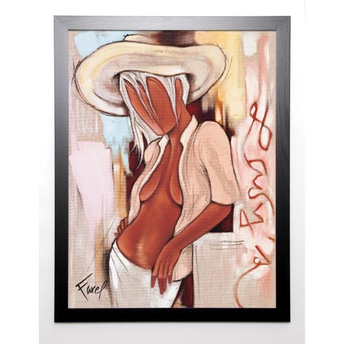 FAREL Image encadrée Lady's Hat 67x87 cm Marron