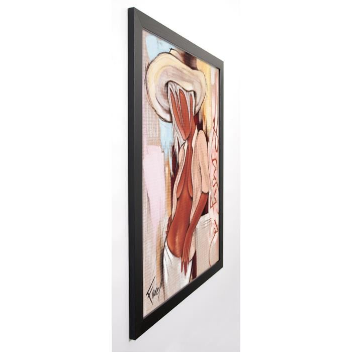 FAREL Image encadrée Lady's Hat 67x87 cm Marron