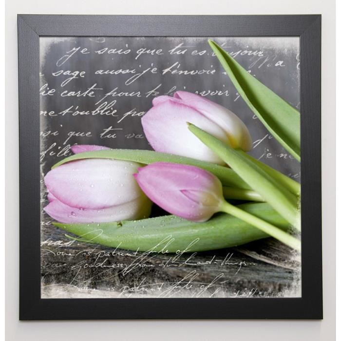 HAASE Image encadrée Poetry Tulips 57x57 cm Rose