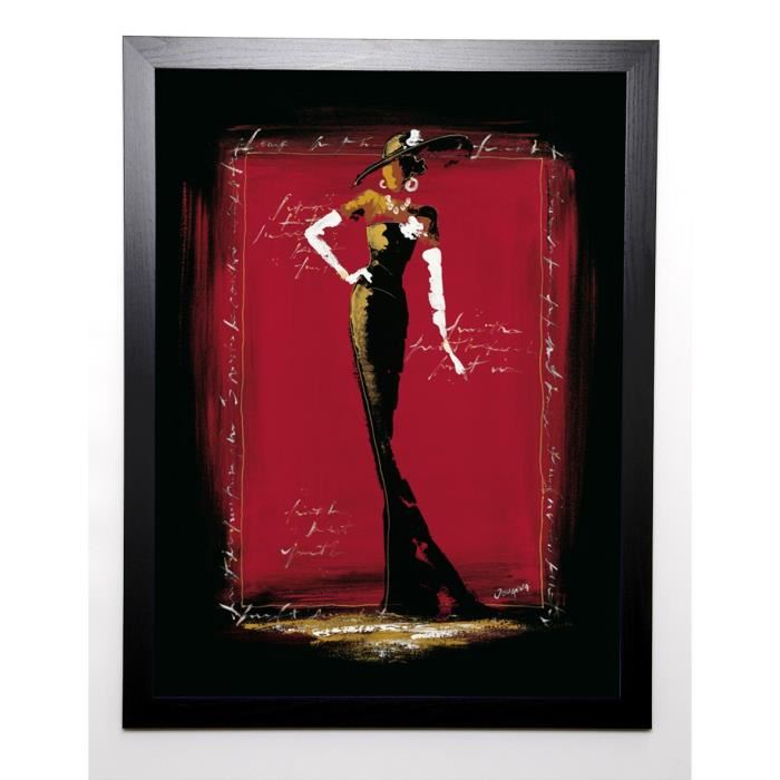 JOHANNA Image encadrée Elégantes I 57x77 cm Rouge