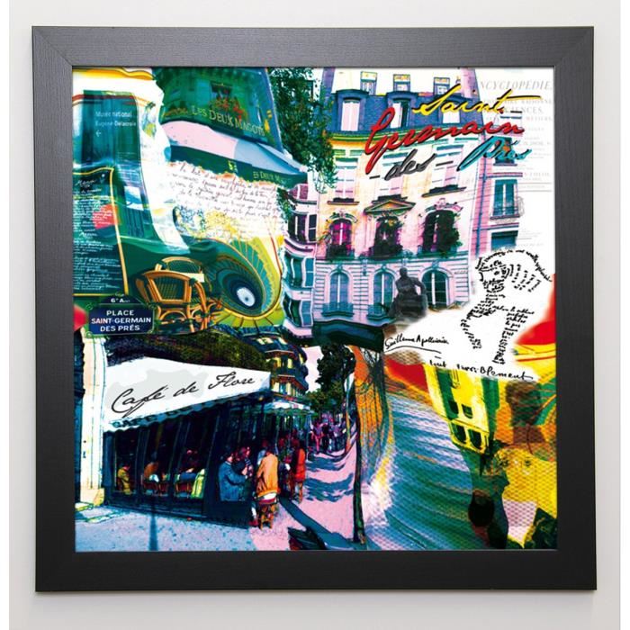 KALY Image encadrée St Germain rive gauche 57x57 cm Multicolore