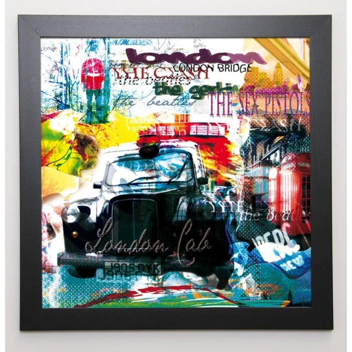 KALY Image encadrée London cab 57x57 cm Multicolore