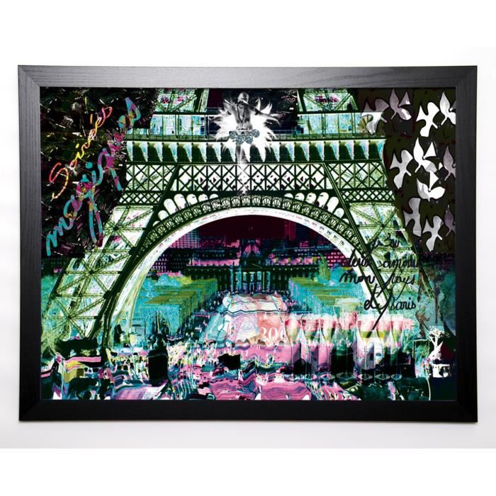 KALY Image encadrée Paris by night 57x77 cm Multicolore