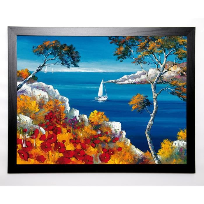 KEIFLIN ROGER Image encadrée Promenade vers les calanques 67x87 cm Multicolore