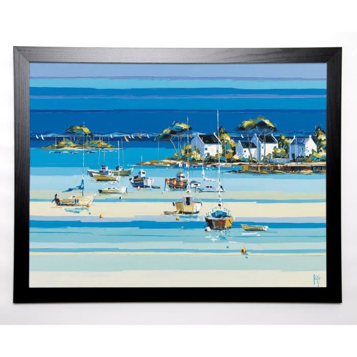 KERFILY Image encadrée Presqu'île I 67x87 cm Bleu