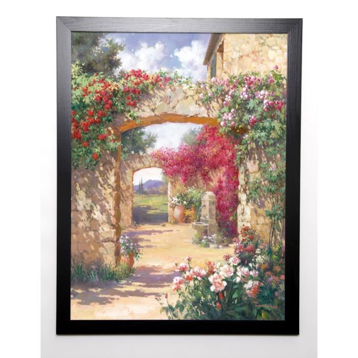 LIM FRANÇOIS Image encadrée Arbres en fleurs 57x77 cm Vert