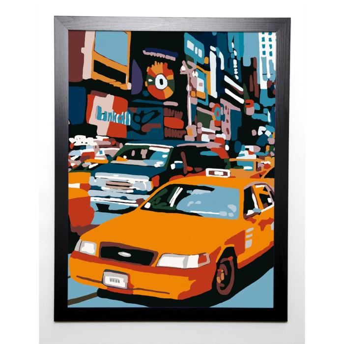 MANZO GIOVANNI Image encadrée Taxi NY 57x77 cm Multicolore