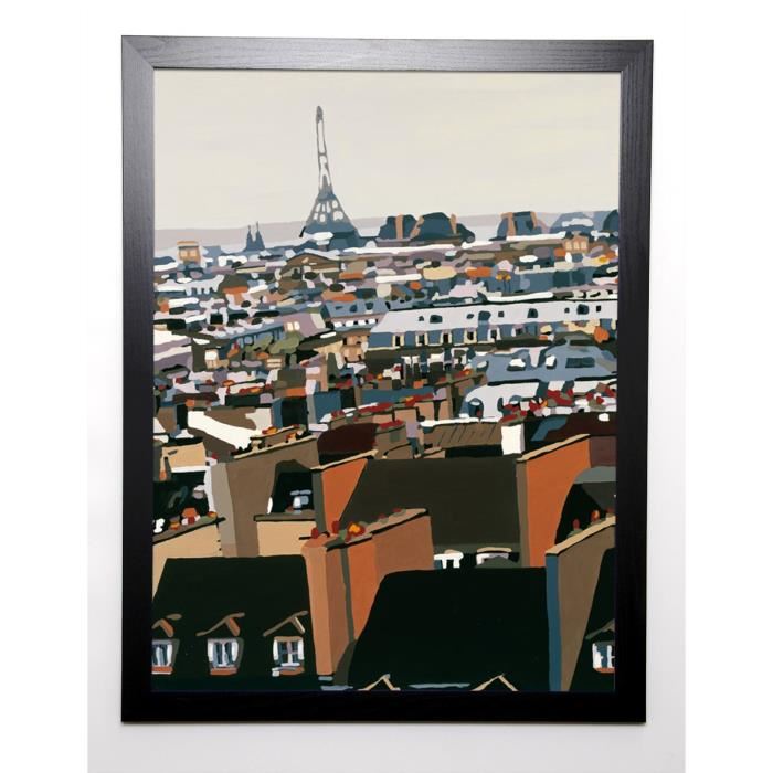 MANZO GIOVANNI Image encadrée Toits de Paris 57x77 cm Multicolore