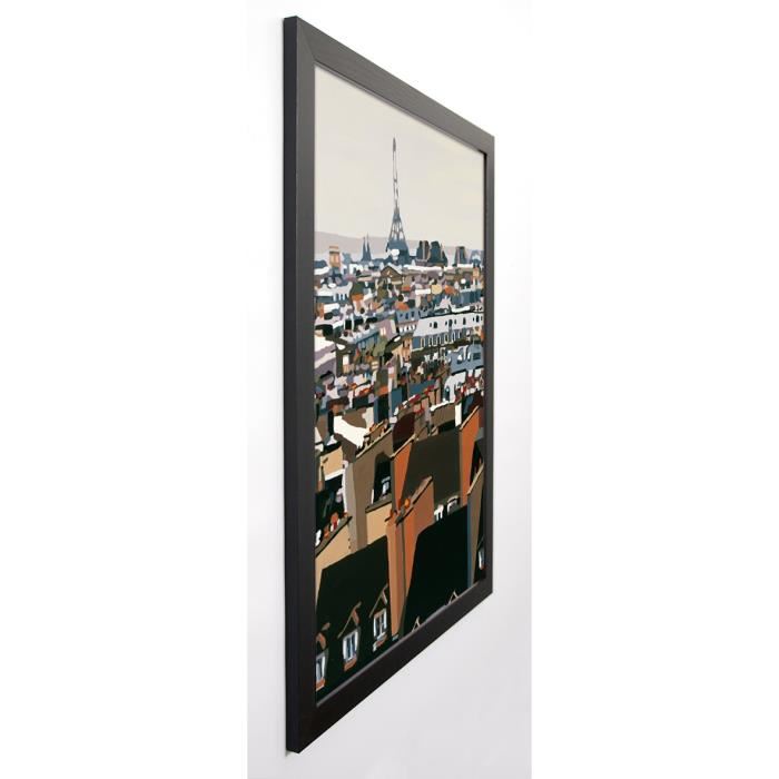 MANZO GIOVANNI Image encadrée Toits de Paris 57x77 cm Multicolore