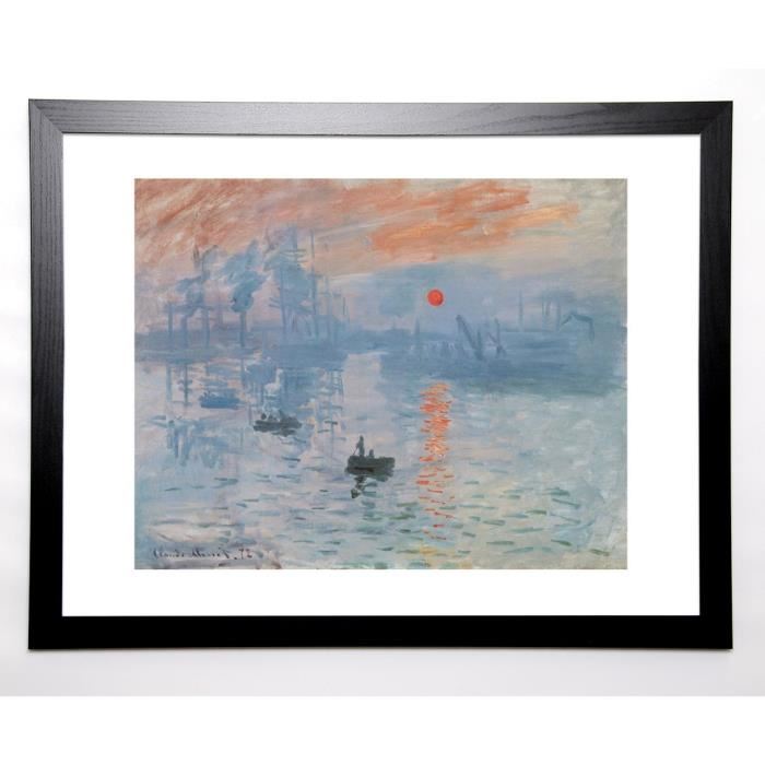 MONET CLAUDE Image encadrée Impression, soleil levant 67x87 cm Bleu