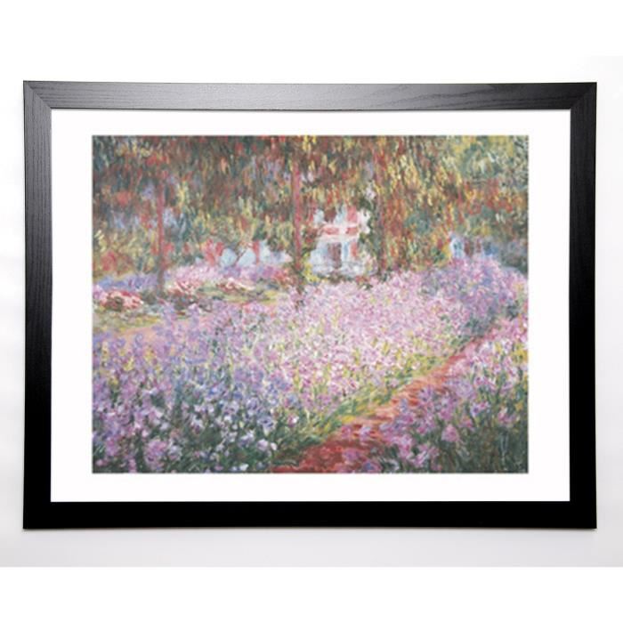 MONET CLAUDE Image encadrée Le jardin de Monet a Giverny 67x87 cm Rose