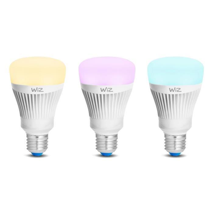 WIZ SMART Lot de 2 ampoules LED RGBW connectées E27 11,5W équivalent a 60 W couleur