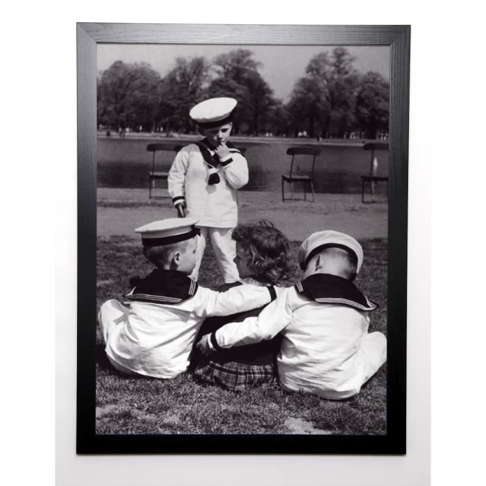 PHOTOGRAPHIE COLLECTION Image encadrée les trois matelots 57x77 cm Gris