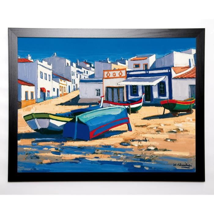 QUILICI JEAN Image encadrée Claude Barque bleue a Alvor Bleu