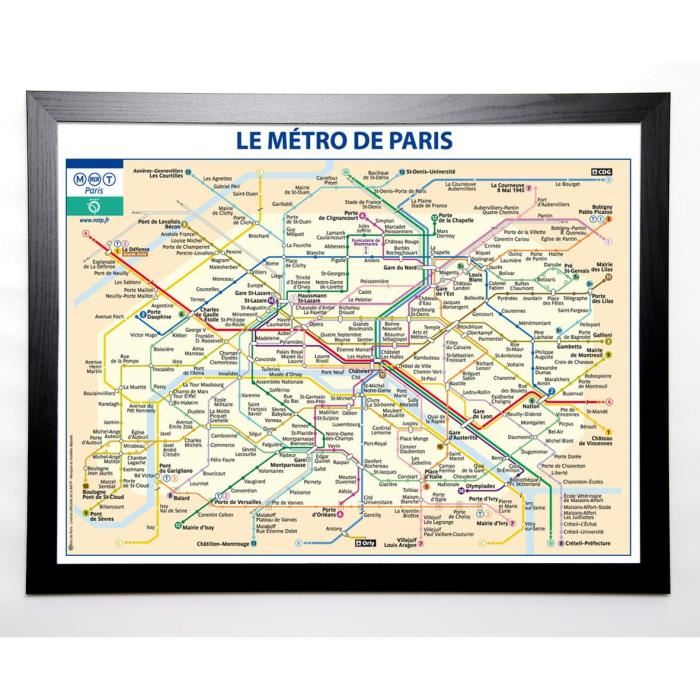 RATP Image encadrée Métro de Paris 67x87 cm Jaune