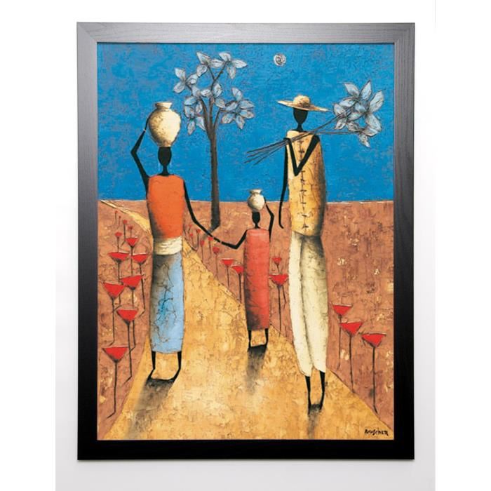 RAUSCHER MICHEL Image encadrée La famille et l'arbre bleu 67x87 cm Multicolore