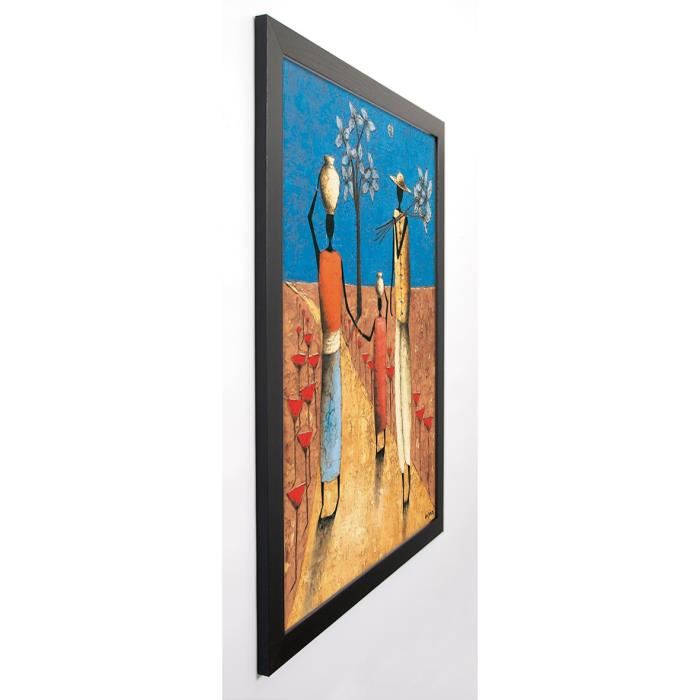 RAUSCHER MICHEL Image encadrée La famille et l'arbre bleu 67x87 cm Multicolore