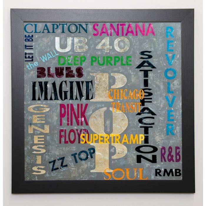 RMB Image encadrée Pop Music 57x57 cm Multicolore