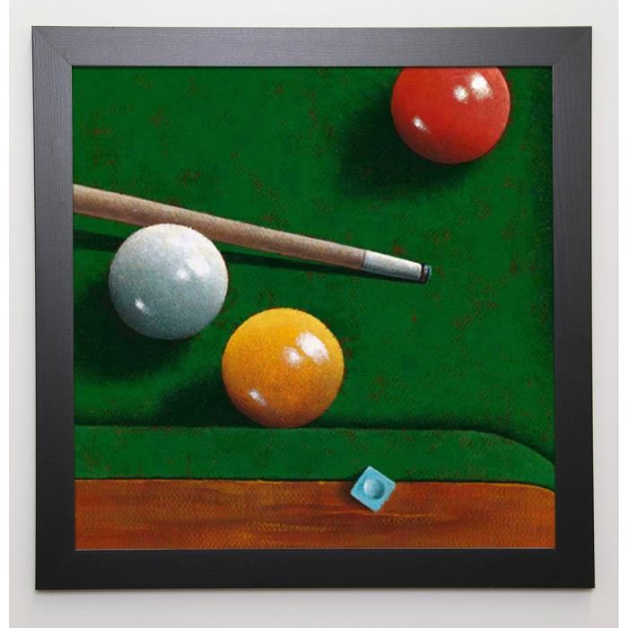 ROMERO Image encadrée Billards 57x57 cm Multicolore