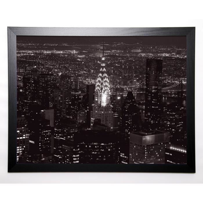 SETBOUN MICHEL Image encadrée Le Chrysler Building et l'East River 57x77 cm Gris