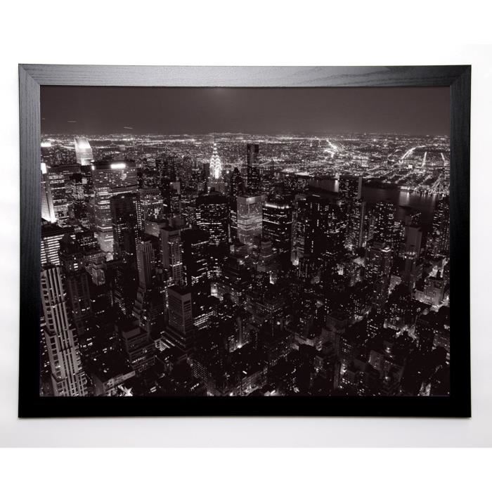 SETBOUN MICHEL Image encadrée Manhattan Est et le Queens 67x87 cm Gris