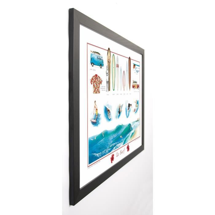 SPORT COLLECTION Image encadrée Le surf 57x77 cm Turquoise