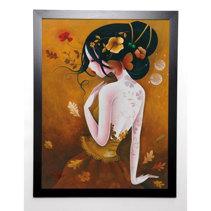 SYBILE Image encadrée Le papillon de cuivre 57x77 cm Orange