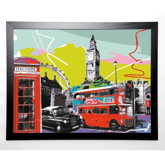 TANDEM Image encadrée Londres 67x87 cm Multicolore