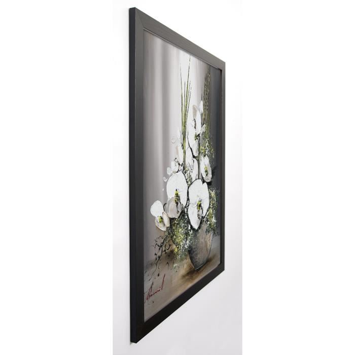 TRAMONI OLIVIER Image encadrée Univers d'orchide?es blanches I 57x77 cm Gris