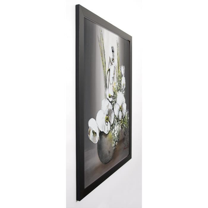 TRAMONI OLIVIER Image encadrée Univers d'orchide?es blanches II 57x77 cm Gris