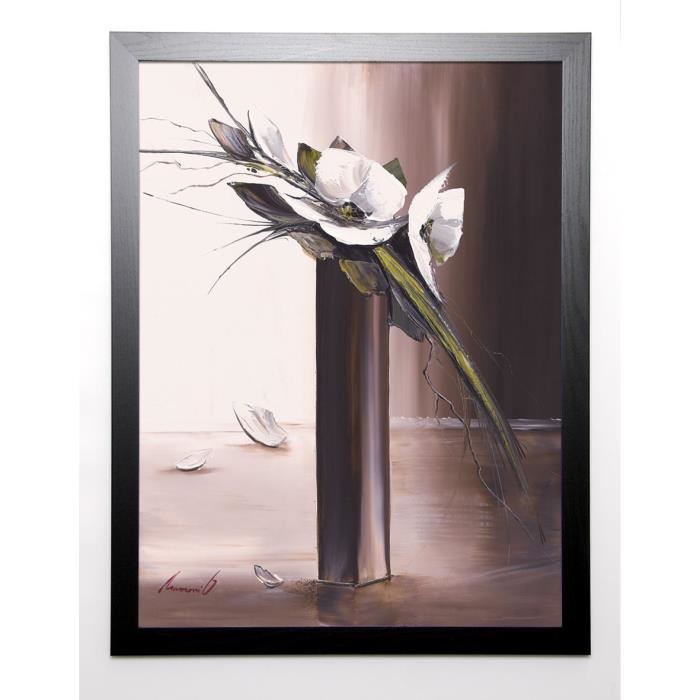 TRAMONI OLIVIER Image encadrée Bouquet blanc II 67x87 cm Marron