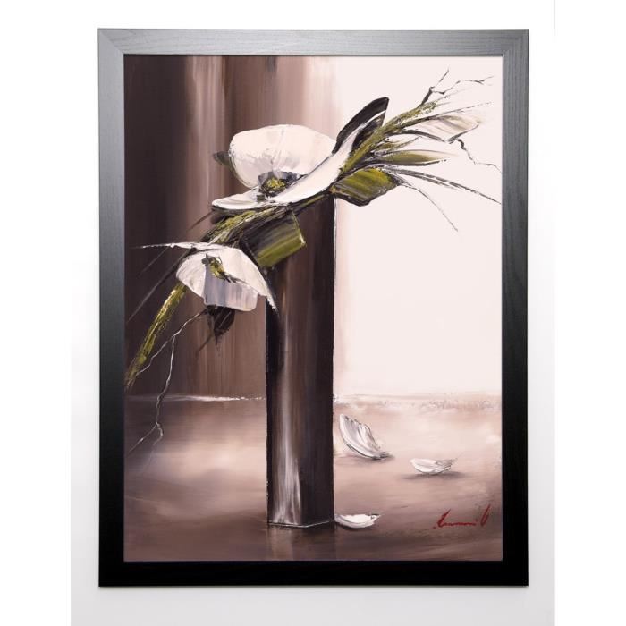 TRAMONI OLIVIER Image encadrée Bouquet blanc I 67x87 cm Marron