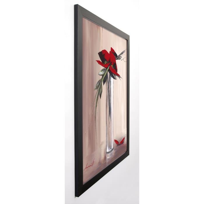 TRAMONI OLIVIER Image encadrée Les fleurs rouges I 67x87 cm Beige