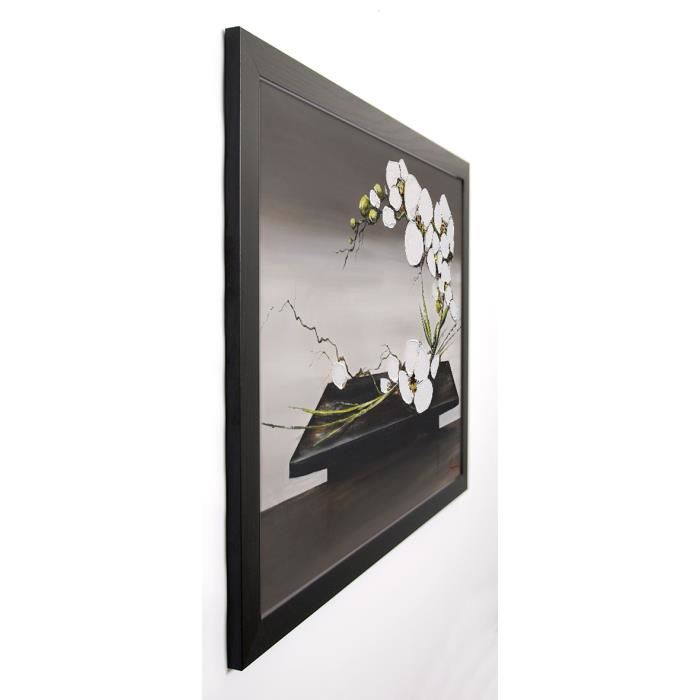 TRAMONI OLIVIER Image encadrée Bonheur d'orchide?es blanches II 67x87 cm Beige