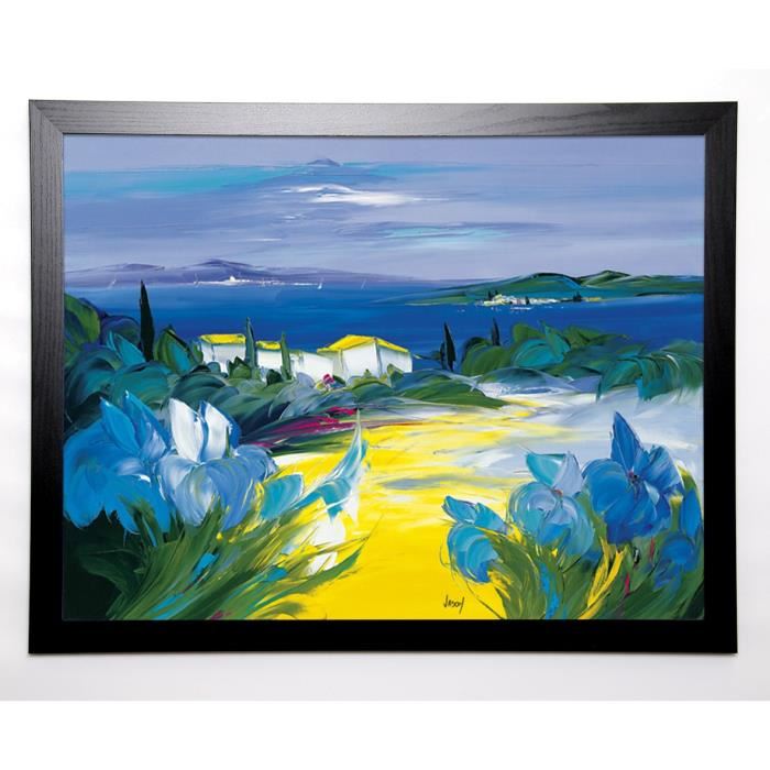 VADON VÉRONIQUE Image encadrée Sentier maritime 67x87 cm Bleu