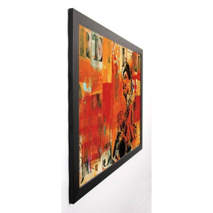 VIEUX THIERRY Image encadrée Jazz II 67x87 cm Orange