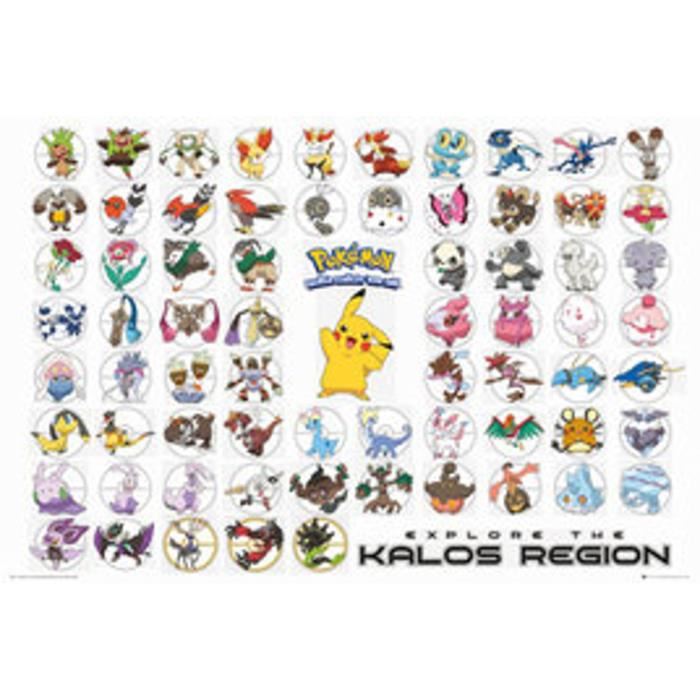 POKEMON Poster Kalos Region Maxi - Garçon - A partir de 3 ans - Livré a l'unité