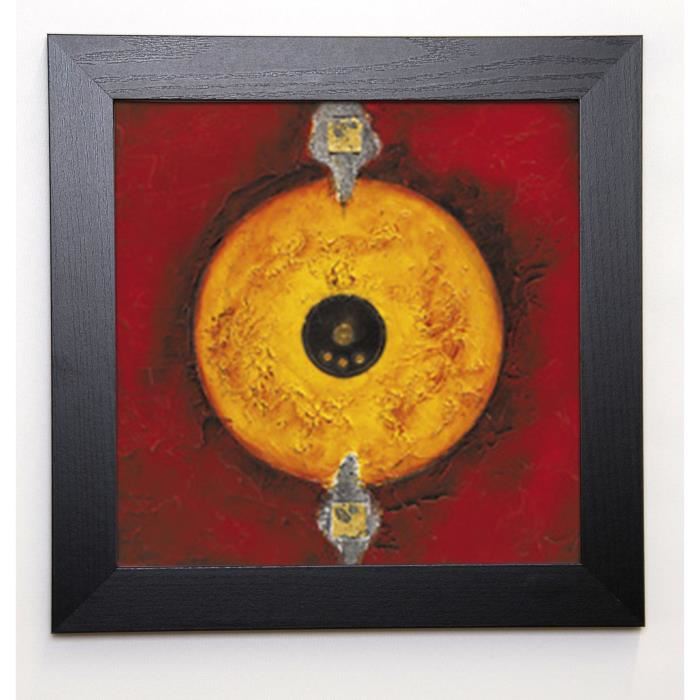 ARTHURE Image encadrée Le cercle noir 37x37 cm Jaune