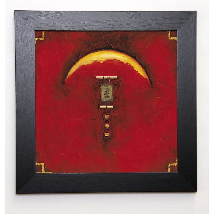 ARTHURE Image encadrée Suite bambou 37x37 cm Rouge