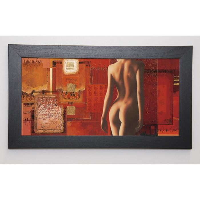 GRAUX DAVID Image encadrée A l'ombre de tes yeux 32x57 cm Rouge