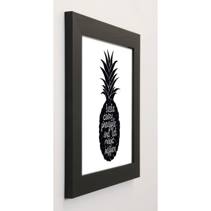 BRAUN STUDIO Image encadrée Fruit Pineapple 37x37 cm Noir