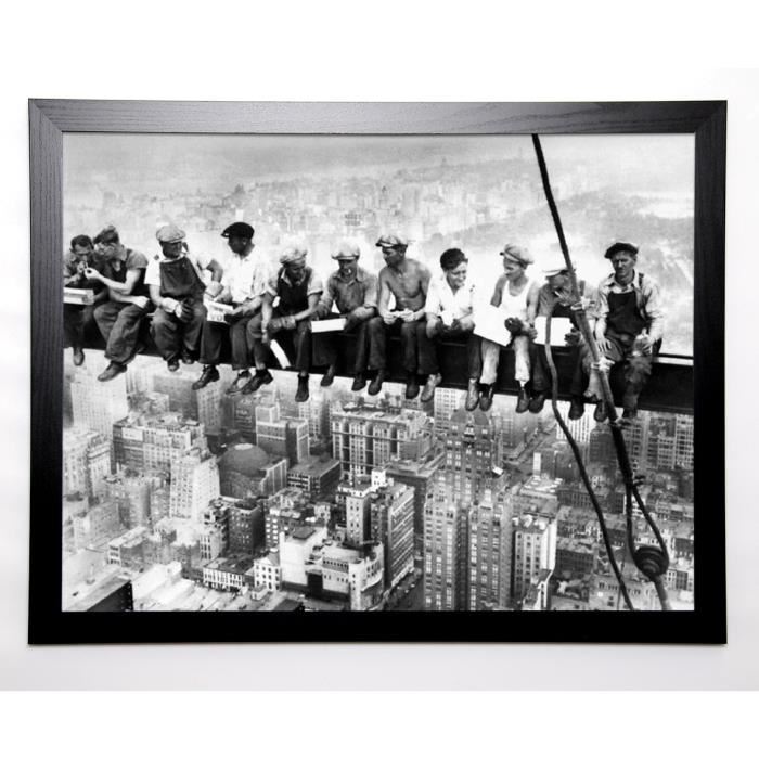 PHOTOGRAPHY COLLECTION Image encadrée Eating above Manhattan 67x87 cm Gris