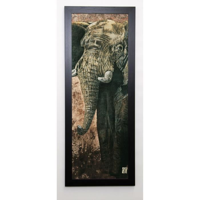 ARIETTI FABIENNE Image encadrée Carnets d'Afrique l'éléphant 40x102 cm Gris