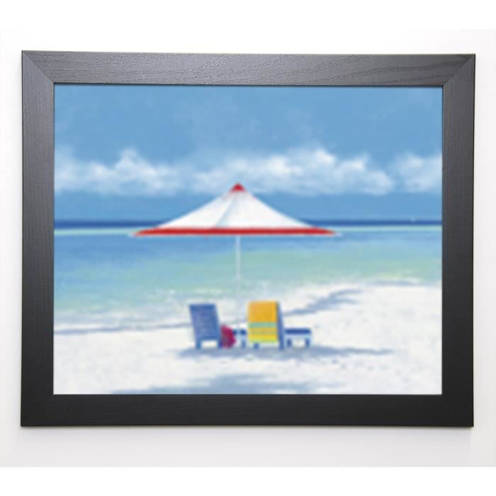 AUBONNE Image encadrée Beach Life I - 47x57 cm - Bleu