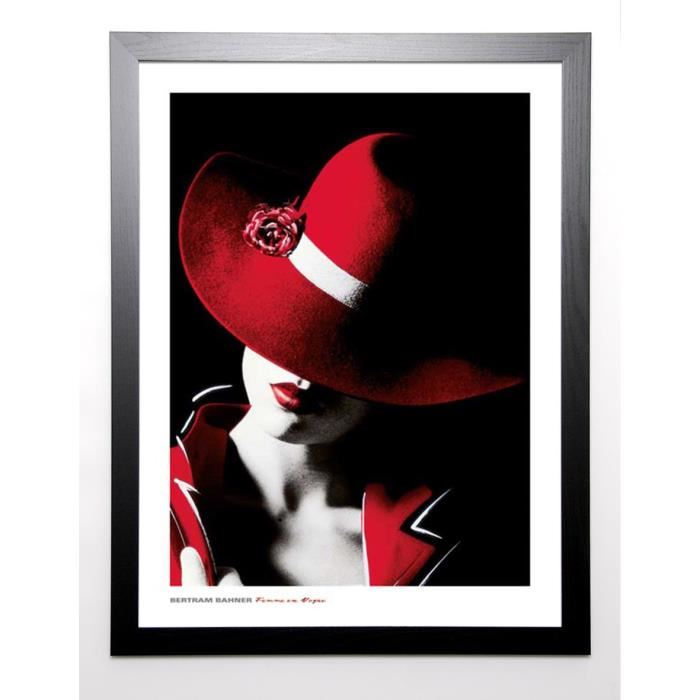 BAHNER Image encadrée Femme en Vogue II 67x87 cm Rouge